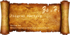 Zsigrai Hartvig névjegykártya
